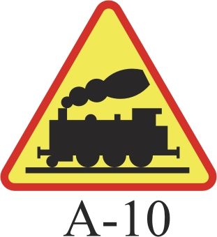 Znak Ostrzegawczy A-10 - Przejazd kolejowy bez zapór