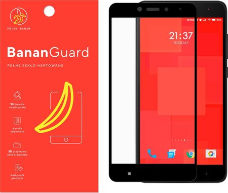 Polski Banan Szkło hartowane 3D BananGuard czarne do Xiaomi Redmi Note 4 Mediatek