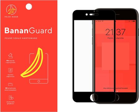 Polski Banan Szkło hartowane 3D BananGuard czarne do Apple iPhone 7 / 8 / SE 2020