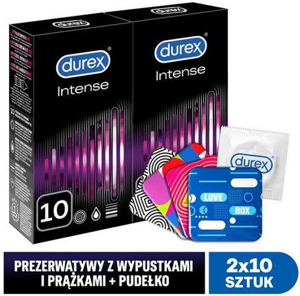 DUREX INTENSE Stimulating  2x10 sztuk + Durex Love Box