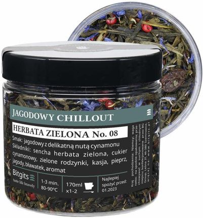 Bitgits Herbata zielona z jagodami i czerwonym pieprzem Jagodowy Chillout 60g