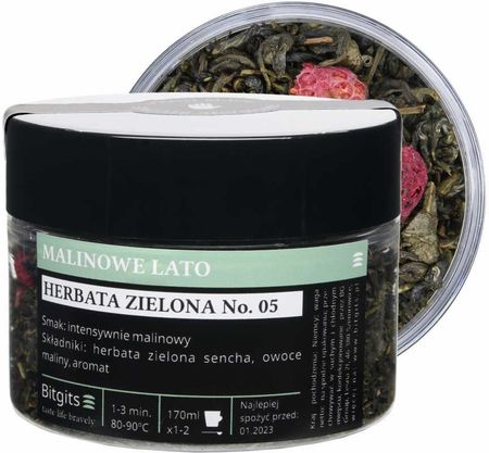 Bitgits Herbata zielona z malinami XL Malinowe Lato 100g