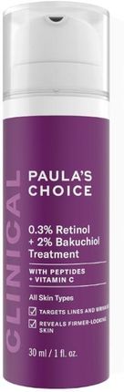 Krem Paulas Choice 0.3% Retinol + 2% Bakuchiol Treatment Z Retinolem O Potrójnym Działaniu Przeciwzmarszkowym na noc 30ml