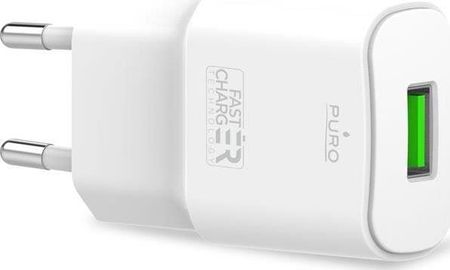 Puro White Mini Travel Fast Charger  USB-A 12W Biały (PUR412WHT)