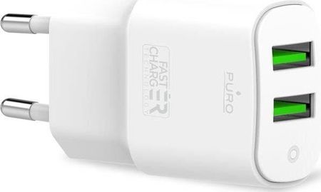 Puro White Mini Travel Fast Charger 2x USB-A 12W Biały (PUR4113WHT)
