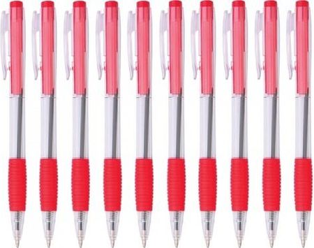 Długopis Automatyczny Office 0,7Mm Czerwony 10szt.