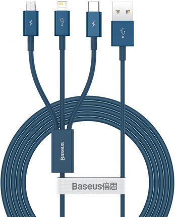 Baseus Kabel Usb 3W1 Superior Series, Do Micro   Usb-C Lightning, 3.5A, 1.2M