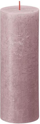 Świeca pieńkowa Rustic Shine jasnoróżowa wys. 19 cm Bolsius
