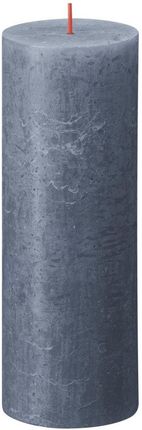 Świeca pieńkowa Rustic Shine ciemnoniebieska wys. 19 cm Bolsius