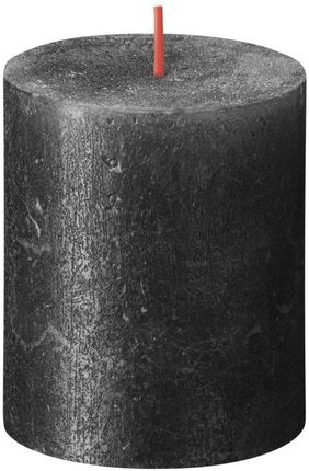 Świeca pieńkowa Rustic Shimmer antracyt wys. 8 cm Bolsius