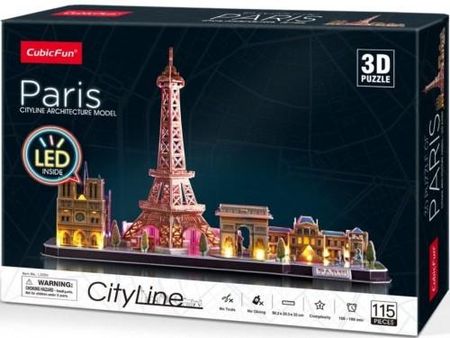 Cubic Fun Puzzle 3D LED City Line Paryż
