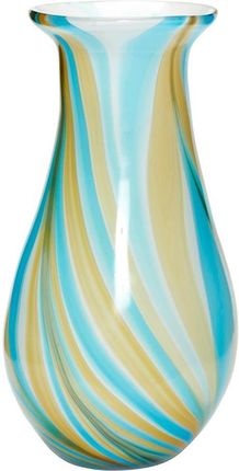 Wazon Hübsch 30 cm beżowo-niebieski szklany
