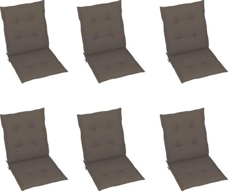 Vidaxl Poduszki Na Krzesła Ogrodowe 6szt. Kolor Taupe 100X50X4cm