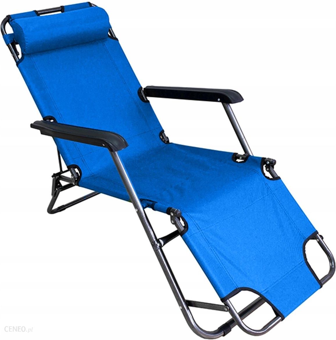 Creativehome Ag219E Leżak Plażowy Ogrodowy Składany Niebieski