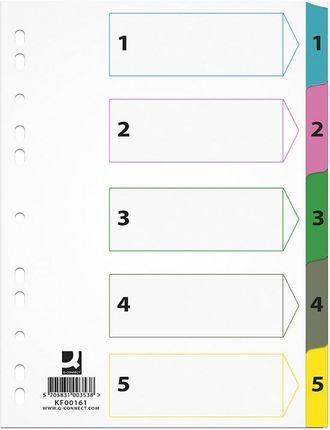 Q-Connect Przekładki A4 1-5 Mylar Mix Kolorów