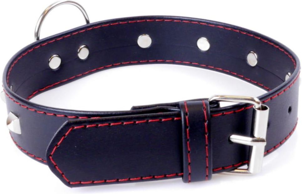 Fetish Boss Series Collar With Studs 3Cm Red Line - zdjęcie 3 Fetish Boss Series Collar With Studs 3Cm Red Line