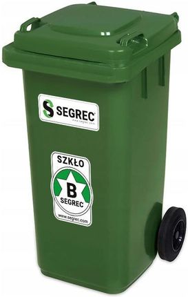 Segrec Kosz Pojemnik 120L Zielony Szkło Classic