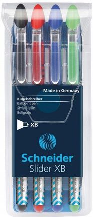 Zestaw Długopisów Schneider Slider Basic Xb 4szt. Miks Kolorów Podstawowych