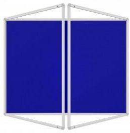 Allboards Gablota Ogłoszeniowa Informacyjna 120X120Cm Niebieska Filcowa W Aluminiowej Ramie Dwuskrzydłowa