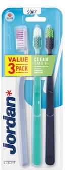 Jordan Szczoteczka Do Zębów Clean Smile Soft 3-Pack