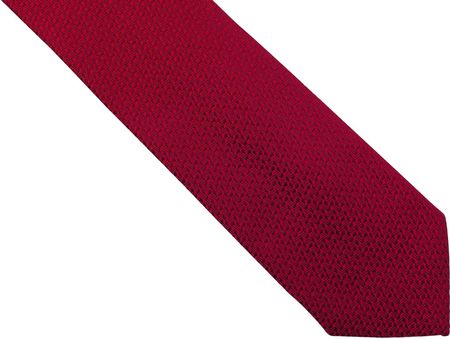 Czerwony krawat męski, strukturalny materiał D297