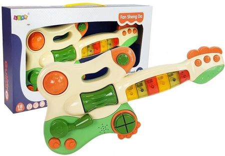 Lean Toys Interaktywna Gitara Pianinko Dla Dzieci Dźwięk Światło Zielona