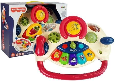 Lean Toys Interaktywna Kierownica Dla Dzieci Pianinko Odgłosy Zwierząt Telefon