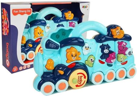Lean Toys Interaktywna Zabawka Dla Dzieci Lokomotywa Odgłosy Zwierząt Dźwięk Niebieska