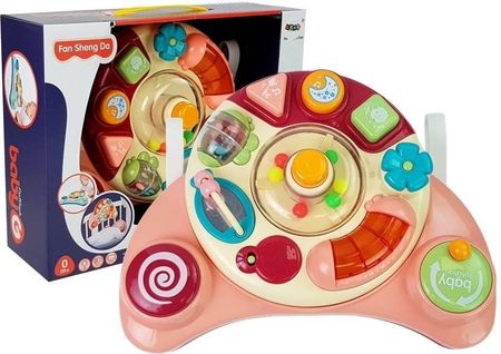 Lean Toys Interaktywny Panel Zabawka Dla Niemowląt Muzyka Odgłosy Zwierząt Różowa