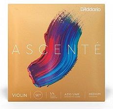 D'Addario Zestaw Strun Do Skrzypiec Ascenté, 1/4, Średnie Napięcie