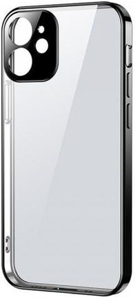 Joyroom New Beauty Series ultra cienkie przezroczyste etui z metaliczną ramką do iPhone 12 Pro Max czarny (JR-BP744)