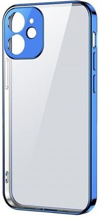 Joyroom New Beauty Series ultra cienkie przezroczyste etui z metaliczną ramką do iPhone 12 mini niebieski (JR-BP741)