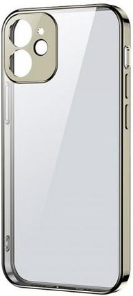 Joyroom New Beauty Series ultra cienkie przezroczyste etui z metaliczną ramką do iPhone 12 Pro złoty (JR-BP743)