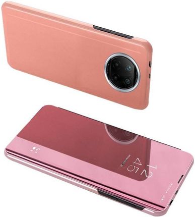 Hurtel Clear View Case futerał etui z klapką Xiaomi Redmi Note 9T 5G różowy