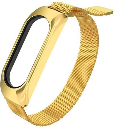 Hurtel Zamienna metalowa opaska bransoleta pasek do Xiaomi Mi Band 6/ 5/ 4/ 3 Złoty