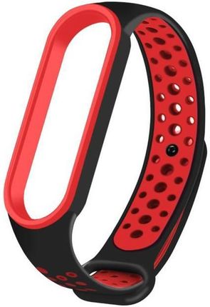Hurtel Zamienna silikonowa opaska pasek do Xiaomi Mi Band 5 Dots czarno-czerwony