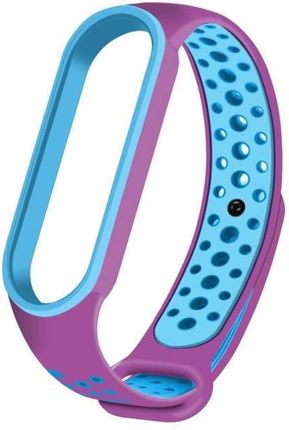 Hurtel Zamienna silikonowa opaska pasek do Xiaomi Mi Band 5 Dots fioletowo-niebieski