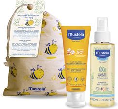 Mustela Maluszek W Podróży Skóra Sucha mleczko Przeciwsłoneczne Spf 50+ 40ml + Olejek Do Masażu 100ml