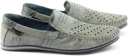Buty męskie mokasyny 876 lato szare - zdjęcie 2