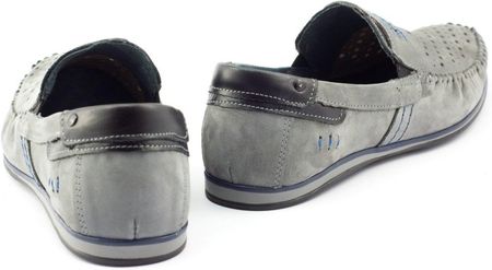 Buty męskie mokasyny 876 lato szare - zdjęcie 5