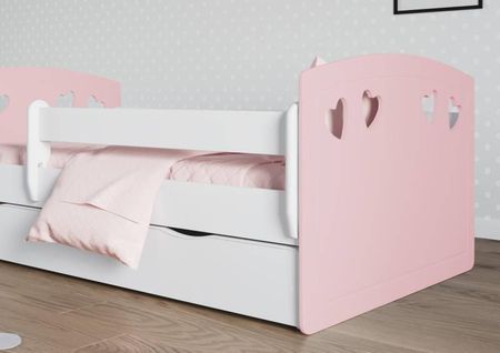 Kocot Kids Łóżko Julia biało różowe 160x80 bez szuflady i materaca