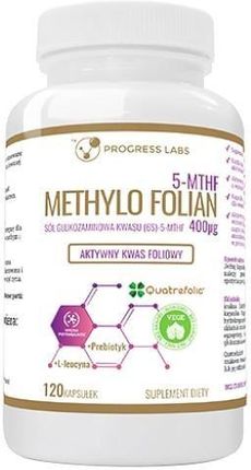 Progress Labs Methylo Folian 5-MTHF 400 μg aktywny kwas foliowy 120 kaps