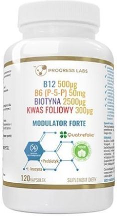 Progress Labs Modulator Forte B12 + B6 (P-5-P) + Biotyna + Kwas Foliowy 120 kaps