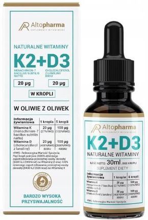 Altopharma Witamina K2 MK-7 + D3 w kroplach 30 ml