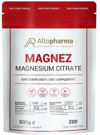 Altopharma Magnez (cytrynian magnezu) proszek 500 g