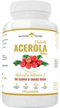 Natural Herbs Acerola 250 mg naturalna witamina C 120 pastylek do ssania