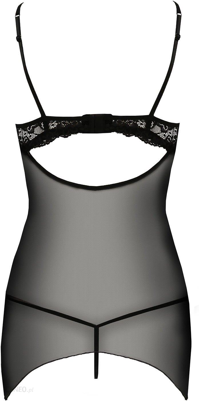 Passion Veronique chemise Nocna komplet koszulka + stringi, black