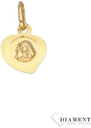 Diament Złota zawieszka medalik Matka Boska w sercu S2Z000000371