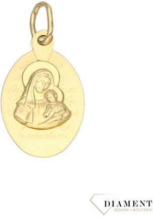 Diament Złota zawieszka medalik 585 Matka Boska S2Z000000374