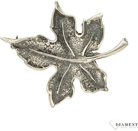 Diament Srebrna broszka w kształcie liścia DIABRO3367925